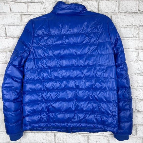 J. CREW Lightweight Down Jacket Puffer Coat Zip Quilted Shiny Regal Blue Small - Picture 6 of 7